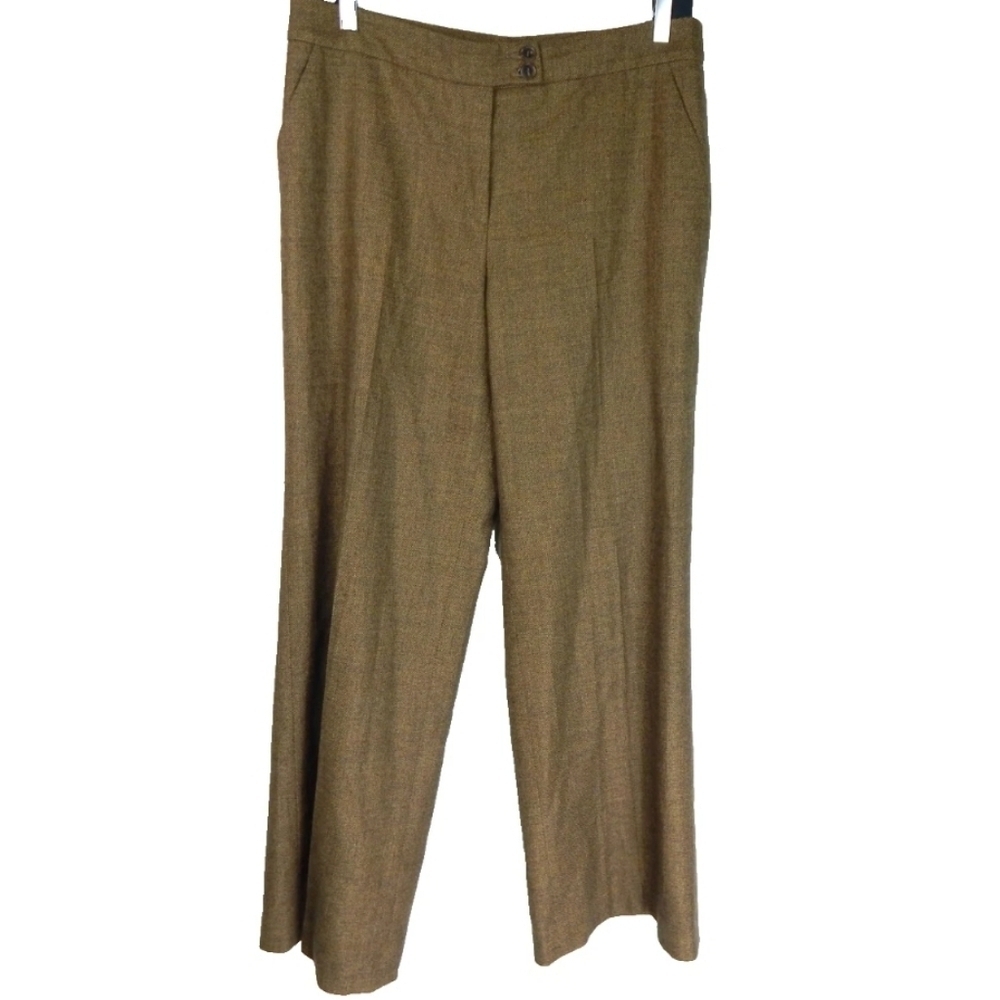 Etro Milano Brown Beige Wool Trousers
